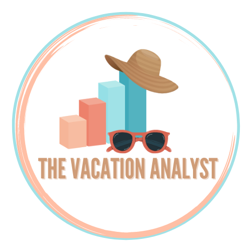 The Vacation Analyst logo Bar Graph, Hat, Sun Glasses, vacation